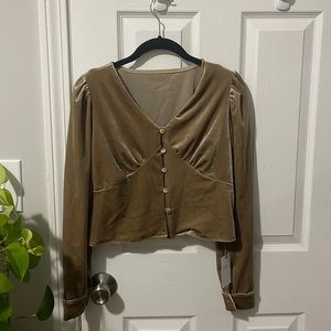 Cider Velvet Long Sleeve Blouse